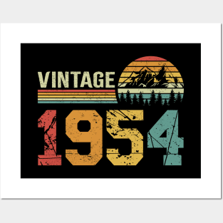 Vintage 1954 70th Retro Distressed Birthday Gift Posters and Art